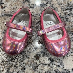 Stuart Weitzman Holographic Pink baby ballet dress Shoes